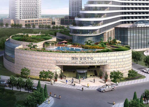 酒店会议中心局部透视图